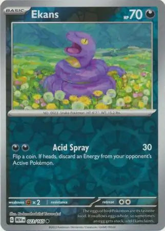 023 Ekans Reverse Holo, 151 | Scarlet & Violet, reverse, 4.00 kr, Pokesingles. Kjøp pokemon kort til lave priser hos oss.