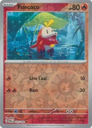 023 Fuecoco - Reverse Holo, Paradox Rift, reverse, 4.00 kr, Pokesingles. Kjøp pokemon kort til lave priser hos oss.
