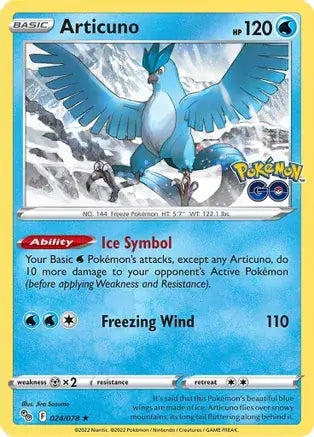 24 Articuno Holo Rare, Pokemon Go | Sword & Shield, holo, 5.00 kr, Pokesingles. Kjøp pokemon kort til lave priser hos oss.