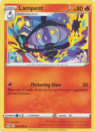 Lampent 025, Lost Origin | Sword & Shield, , 0.00 kr, Pokesingles. Kjøp pokemon kort til lave priser hos oss.