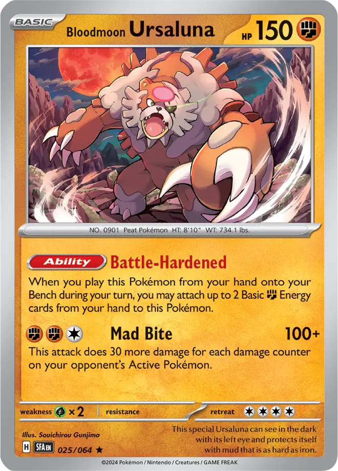 Bloodmoon Ursaluna Holo 025 - Shrouded Fable Pokesingles
