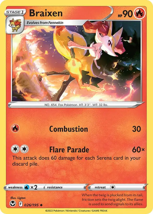 Braixen 026, Silver Tempest | Sword & Shield, , 0.00 kr, Pokesingles. Kjøp pokemon kort til lave priser hos oss.