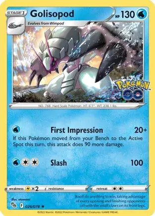 26 Golisopod, Pokemon Go | Sword & Shield, nonholo, 2.00 kr, Pokesingles. Kjøp pokemon kort til lave priser hos oss.