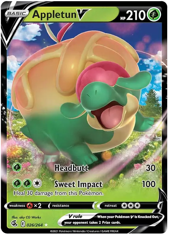 Appletun V 026, Fusion Strike | Sword & Shield, , 2.00 kr, Pokesingles. Kjøp pokemon kort til lave priser hos oss.