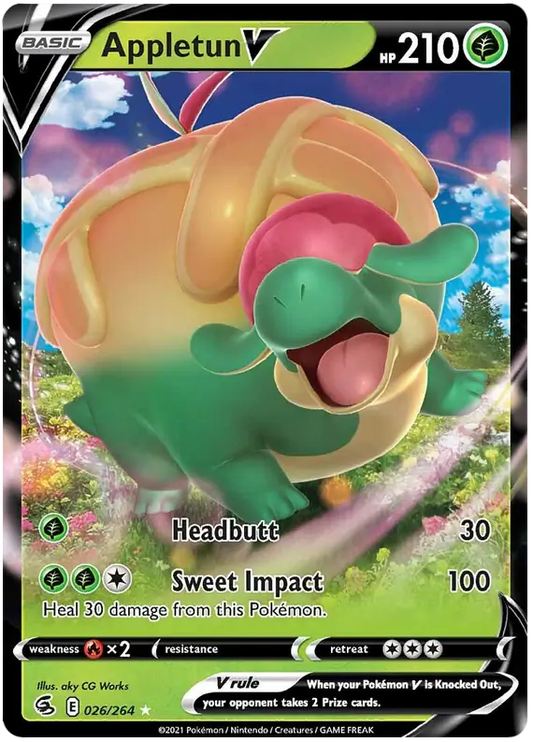 Appletun V 026, Fusion Strike | Sword & Shield, , 2.00 kr, Pokesingles. Kjøp pokemon kort til lave priser hos oss.