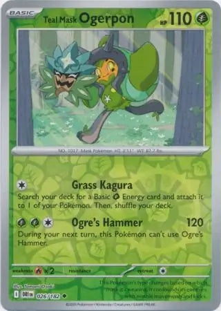 Teal Mask Ogerpon Reverse Holo 026 - Destined Rivals Pokesingles