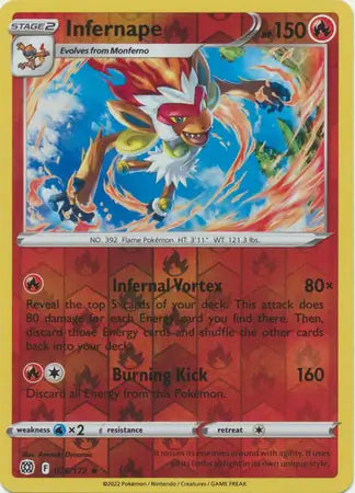 Infernape Reverse Holo 026, Brilliant Stars | Sword & Shield, , 0.00 kr, Pokesingles. Kjøp pokemon kort til lave priser hos oss.