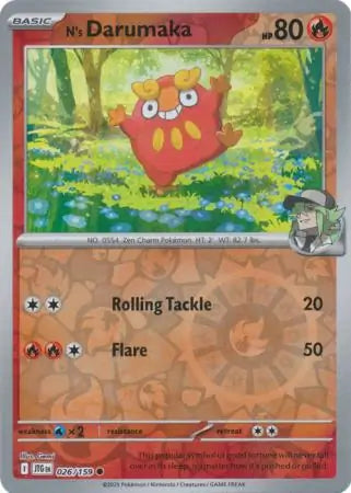 N's Darumaka Reverse Holo 026 - Journey Together Pokesingles