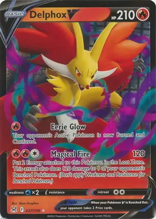 Delphox V 027, Lost Origin | Sword & Shield, , 0.00 kr, Pokesingles. Kjøp pokemon kort til lave priser hos oss.
