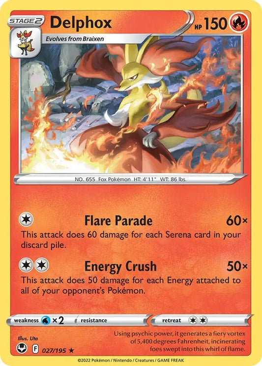 Delphox 027, Silver Tempest | Sword & Shield, , 0.00 kr, Pokesingles. Kjøp pokemon kort til lave priser hos oss.