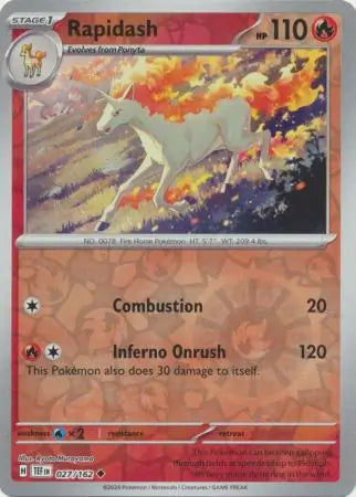 027 Rapidash - Reverse Holo, Temporal Forces | Scarlet & Violet, reverse, 4.00 kr, Pokesingles. Kjøp pokemon kort til lave priser hos oss.