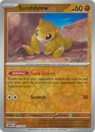 027 Sandshrew Reverse Holo, 151 | Scarlet & Violet, reverse, 4.00 kr, Pokesingles. Kjøp pokemon kort til lave priser hos oss.