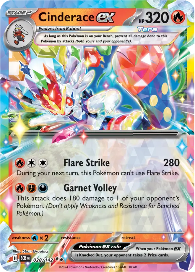 Cinderace ex 028 - Stellar Crown Pokesingles