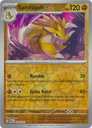 028 Sandslash Reverse Holo, 151 | Scarlet & Violet, reverse, 4.00 kr, Pokesingles. Kjøp pokemon kort til lave priser hos oss.