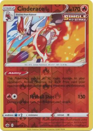 Cinderace Reverse Holo 028