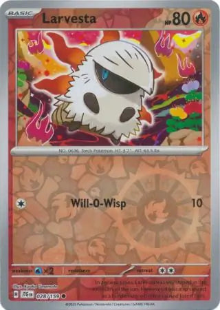 Larvesta Reverse Holo 028 - Journey Together Pokesingles