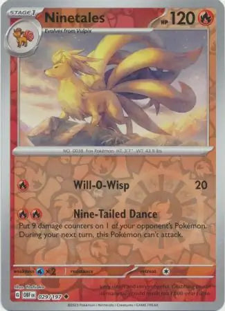 Ninetales Reverse Holo 029, Obsidian Flames | Scarlet & Violet, , 4.00 kr, Pokesingles. Kjøp pokemon kort til lave priser hos oss.