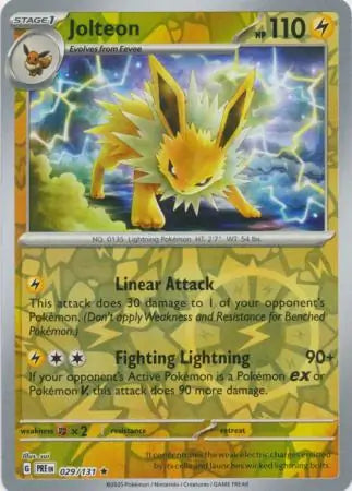 Jolteon Reverse Holo 029 Pokesingles