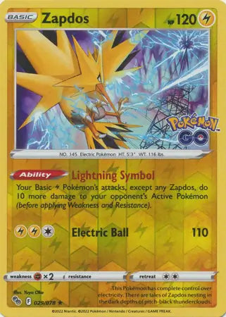 29 Zapdos Reverse Holo, Pokemon Go | Sword & Shield, rare, 7.00 kr, Pokesingles. Kjøp pokemon kort til lave priser hos oss.