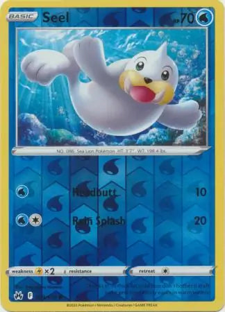 Seel Reverse Holo 029, Crown Zenith | Sword & Shield, , 0.00 kr, Pokesingles. Kjøp pokemon kort til lave priser hos oss.