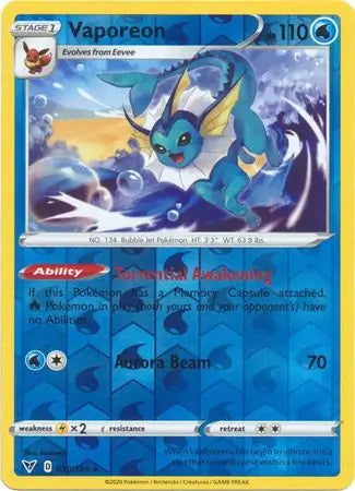 Vaporeon Reverse Holo 030 - Vivid Voltage