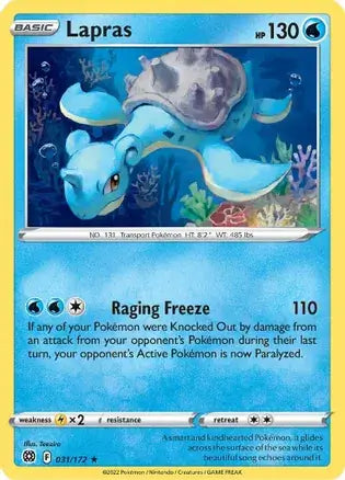Lapras 031, Brilliant Stars | Sword & Shield, , 0.00 kr, Pokesingles. Kjøp pokemon kort til lave priser hos oss.