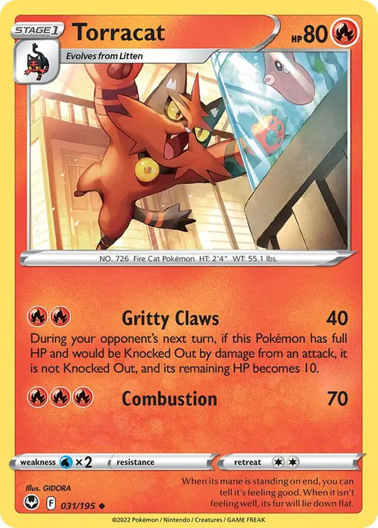 Torracat 031, Silver Tempest | Sword & Shield, , 0.00 kr, Pokesingles. Kjøp pokemon kort til lave priser hos oss.