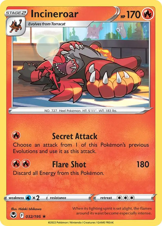 Incineroar 032, Silver Tempest | Sword & Shield, , 0.00 kr, Pokesingles. Kjøp pokemon kort til lave priser hos oss.