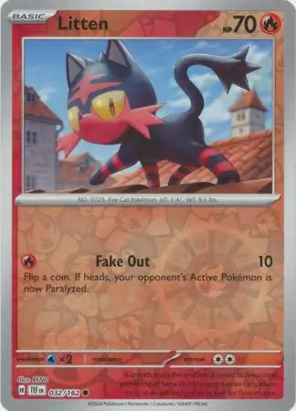 032 Litten - Reverse Holo, Temporal Forces | Scarlet & Violet, reverse, 4.00 kr, Pokesingles. Kjøp pokemon kort til lave priser hos oss.