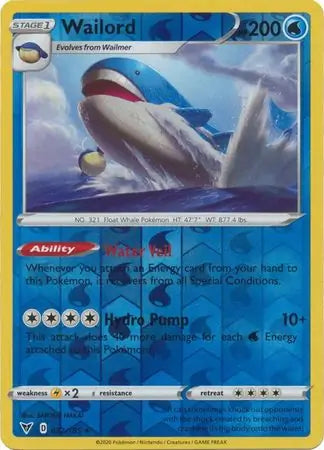 Wailord Reverse Holo 032 - Vivid Voltage