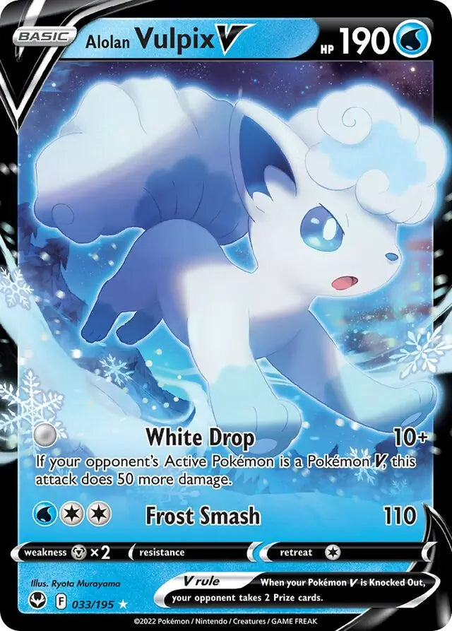 Alolan Vulpix V 033, Silver Tempest | Sword & Shield, , 0.00 kr, Pokesingles. Kjøp pokemon kort til lave priser hos oss.