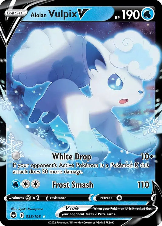 Alolan Vulpix V 033, Silver Tempest | Sword & Shield, , 0.00 kr, Pokesingles. Kjøp pokemon kort til lave priser hos oss.