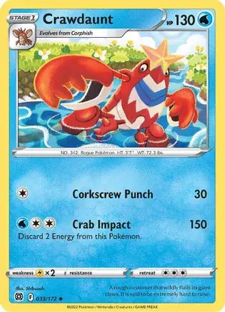 Crawdaunt 033, Brilliant Stars | Sword & Shield, , 0.00 kr, Pokesingles. Kjøp pokemon kort til lave priser hos oss.