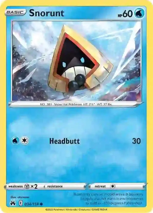 Snorunt 034, Crown Zenith | Sword & Shield, , 0.00 kr, Pokesingles. Kjøp pokemon kort til lave priser hos oss.
