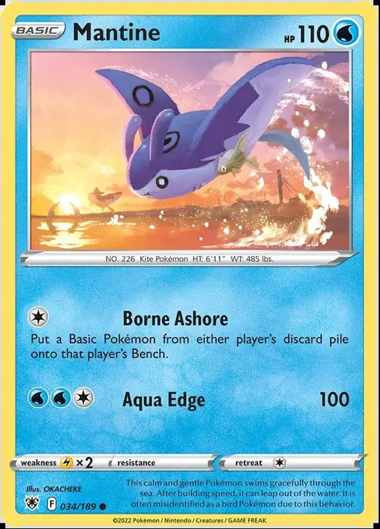 034 Mantine, Astral Radiance | Sword & Shield, , 3.00 kr, Pokesingles. Kjøp pokemon kort til lave priser hos oss.