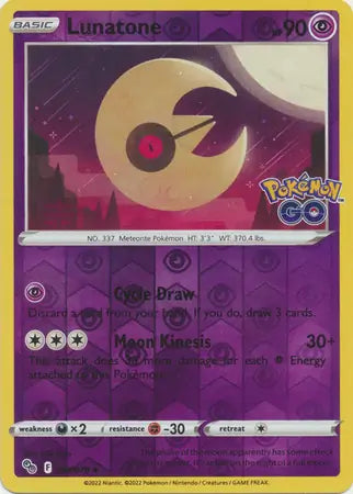 34 Lunatone Reverse Holo, Pokemon Go | Sword & Shield, , 4.00 kr, Pokesingles. Kjøp pokemon kort til lave priser hos oss.