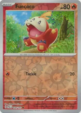 Fuecoco Reverse Holo 034 - Paldea Evolved, Paldea Evolved | Scarlet & Violet, , 5.00 kr, Pokesingles. Kjøp pokemon kort til lave priser hos oss.