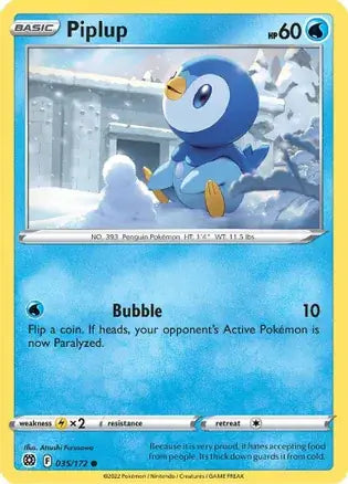 Piplup 035, Brilliant Stars | Sword & Shield, , 0.00 kr, Pokesingles. Kjøp pokemon kort til lave priser hos oss.