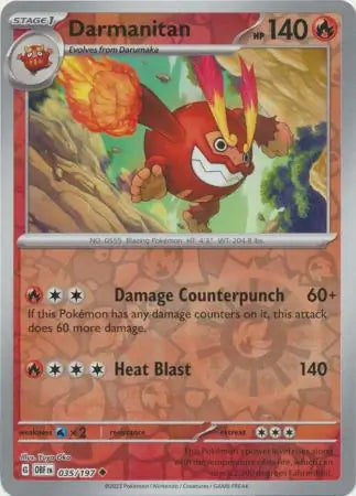 Darmanitan Reverse Holo 035, Obsidian Flames | Scarlet & Violet, , 4.00 kr, Pokesingles. Kjøp pokemon kort til lave priser hos oss.