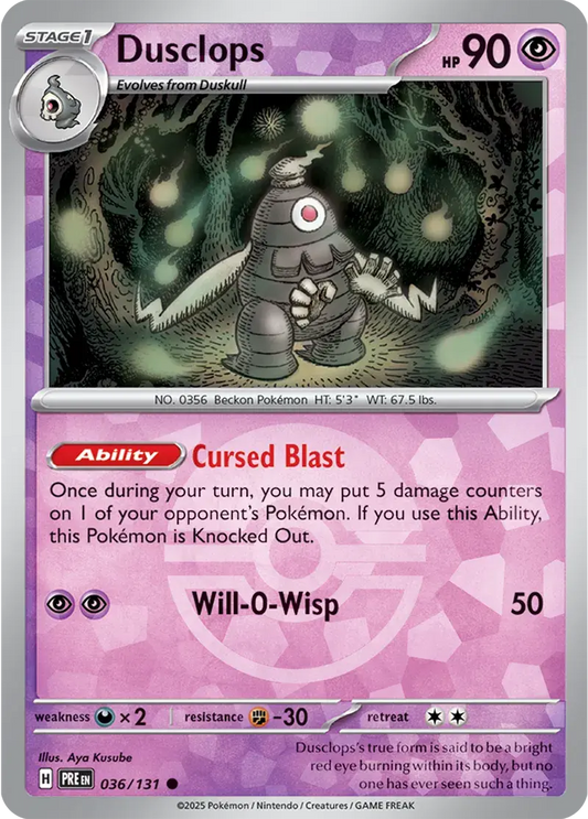 Dusclops Poke ball Holo 36 - Prismatic Evolutions Pokesingles