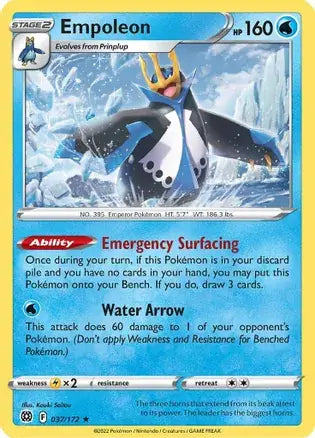 Empoleon Holo Rare 037, Brilliant Stars | Sword & Shield, , 10.00 kr, Pokesingles. Kjøp pokemon kort til lave priser hos oss.