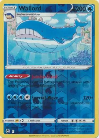 Wailord Reverse Holo 038, Silver Tempest | Sword & Shield, , 0.00 kr, Pokesingles. Kjøp pokemon kort til lave priser hos oss.