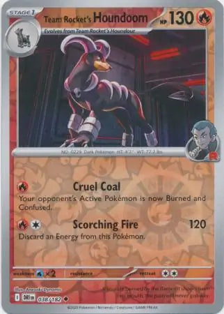 Team Rocket's Houndoom Reverse Holo 038 - Destined Rivals Pokesingles