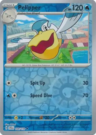 Pelipper Reverse Holo 039 - Journey Together Pokesingles