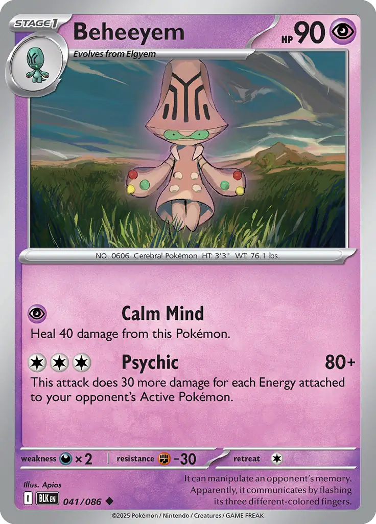Beheeyem 041 - Black Bolt Pokesingles