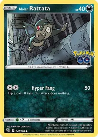 41 Alolan Rattata, Pokemon Go | Sword & Shield, nonholo, 2.00 kr, Pokesingles. Kjøp pokemon kort til lave priser hos oss.