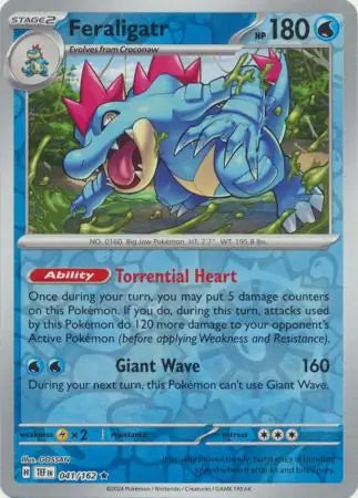 041 Feraligatr - Reverse Holo, Temporal Forces | Scarlet & Violet, reverse, 7.00 kr, Pokesingles. Kjøp pokemon kort til lave priser hos oss.