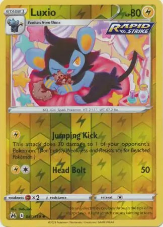 Luxio Reverse Holo 041, Crown Zenith | Sword & Shield, , 0.00 kr, Pokesingles. Kjøp pokemon kort til lave priser hos oss.