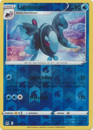 Lumineon Reverse Holo 041, Lost Origin | Sword & Shield, , 0.00 kr, Pokesingles. Kjøp pokemon kort til lave priser hos oss.
