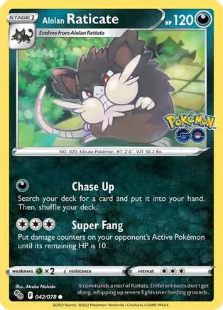 42 Alolan Raticate, Pokemon Go | Sword & Shield, nonholo, 2.00 kr, Pokesingles. Kjøp pokemon kort til lave priser hos oss.